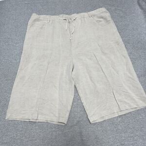 Mens Lightweight Shorts Linen Twill Loose Baggy Casual Capri Pants Size 46